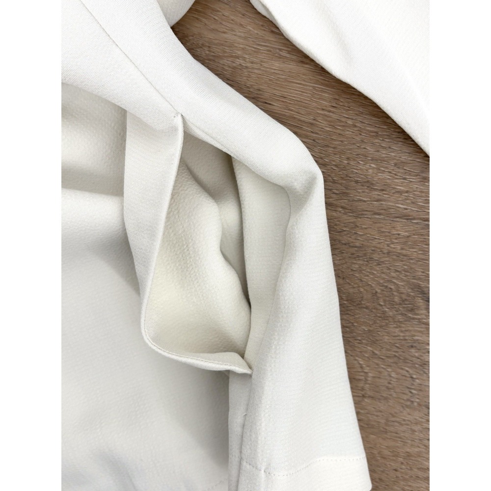 Eileen Fisher Textured Crepe Notch Collar Jacket‎ Size Medium Ivory Lyocell Boxy - Picture 9 of 10